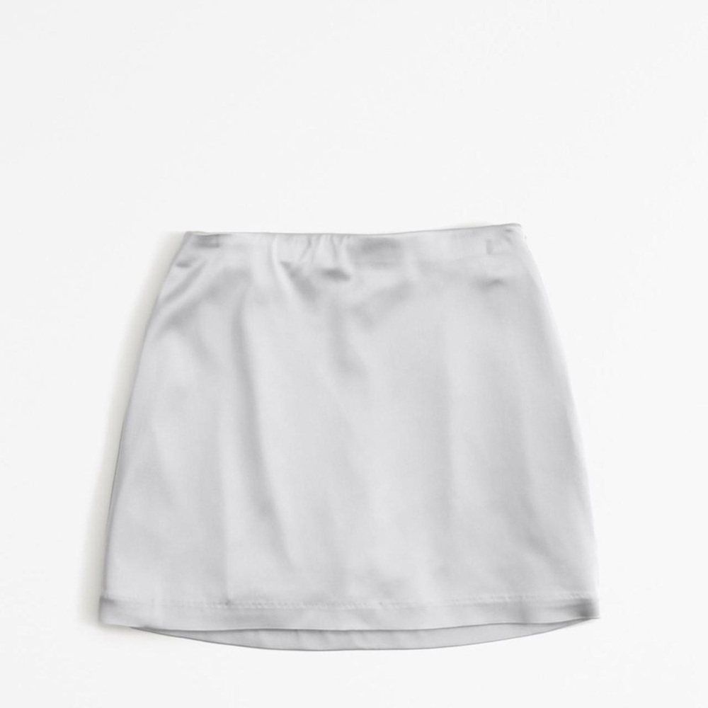 Abercrombie & Fitch Silver Satin Sculpt Mini Skort